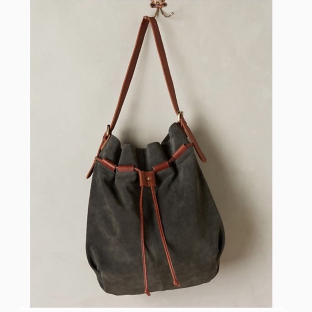 Anthropologie Mo&Co Cascadia suede bucket bag